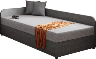 Mirjan24 Boxspringbett 'Kodawi' Grau/Hellgrau 90x200 cm links