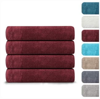 BARBONS Badetücher Duschtücher Set, Handtücher 4-tlg 70x140 cm Badetuch, Handtuch, (4-St), Walkfrottee, 100% Baumwolle, saugstark, weich
