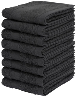 my home Gästehandtücher Vanessa, als Set und Serie erhältlich, 8 Gästehandtücher, 30x50cm, Walkfrottee (Set, 8-St), Handtücher mit Bordüre, 100% Baumwolle, einfarbig, weich