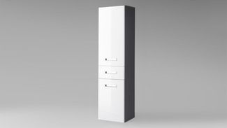 Hochschrank 'Melissa', grau weiß Hochglanz