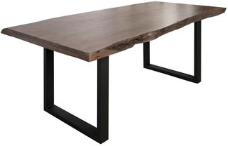 Baumtisch Akazie 160x90x77 grau lackiert / U-Beine anthrazit matt FREEFORM 5