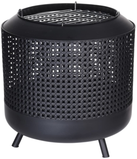 ProGarden Feuerkorb mit Grillrost 50x51 cm Schwarz 436291
