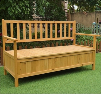 Melko Gartenbank Gartenbank Sitzbank Braun Stauraum Küchenbank Auflagenbox (Stück, 1-St, 1xBank), Vorimprägniert