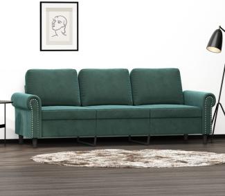 vidaXL 3-Sitzer-Sofa Dunkelgrün 180 cm Samt