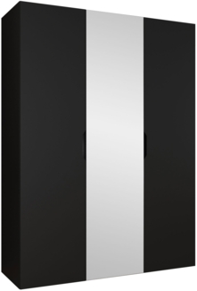 Kleiderschrank Midere 150 mit Frontspiegel (Farbe: Schwarz)