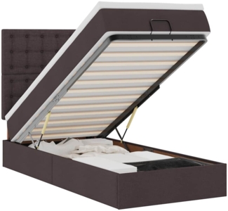 vidaXL Ottoman-Bett mit Matratze Dunkelbraun 100x200 cm Stoff 3313302