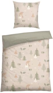 Schiesser Bettwäscheset Uma - Feinbiber - 2-teilig - 135 x 200 cm - Sand