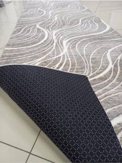 Gel-Läufer mit rutschfester Rückseite 80 x 100 cm Baumwolle Grau 88781805 [en. casa]