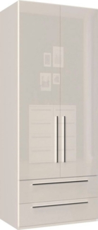 Places of Style Kleiderschrank Piano, UV lackiert, hochglänzend in beige oder weiß, FSC-zertifiziert (Made in Europe) in vielen Breiten, Höhe 224cm, mit Soft-Close Funktion, 2 Schubladen