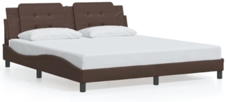 vidaXL Bettgestell ohne Matratze "Zadar" Braun 180x200 cm Kunstleder 3208200