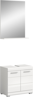 Xonox Scout Badkombination (B/H/T: 60x191x34 cm) in weiß Nachbildung und weiß Hochglanz tiefzieh