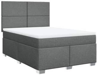 vidaXL Boxspringbett mit Matratze Dunkelgrau 140x190 cm Stoff 3290477