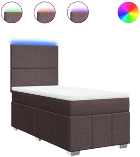 vidaXL Boxspringbett mit Matratze Dunkelbraun 90x190 cm Stoff 3293819