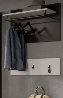 Garderobenpaneel Set Cooper in weiß und grau 80 cm