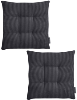 Magma Heimtex Stuhlkissen 2er Set Inga Stuhlkissen Sitzkissen ca. 35x35x5 cm Cordstoff, gestreift trendiger Cord Look