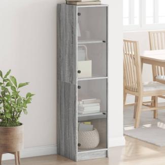 vidaXL Highboard mit Glastüren Grau Sonoma 35x37x142 cm 836439