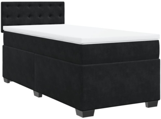 vidaXL Boxspringbett mit Matratze Schwarz 90x200 cm Samt 3286212