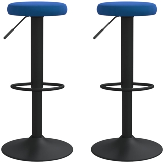 vidaXL Barhocker 2 Stk. Blau Samt 333147