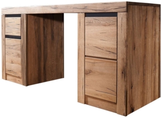 Massivmoebel24 Schreibtisch MONTREUX (Schreibtisch Wild-/Zerreiche 150 x 50 x 75 natur geölt MONTREUX #119)