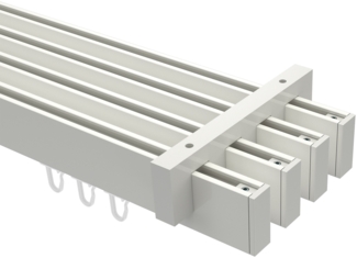 Innenlauf-Gardinenstangen-Set Smartline Paxo 300 cm (geteilt in 3x100 cm), 4-läufig, 14x35 mm Weiß