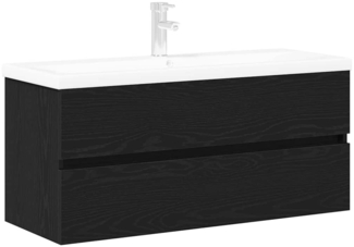 vidaXL Waschbeckenunterschrank Schwarz Eichen-Optik 90 x 39 x 62 cm 3333141