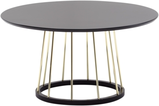 Couchtisch Rund 80x80x42 cm Schwarz Gold Sofatisch Metall Modern, Runder Wohn...