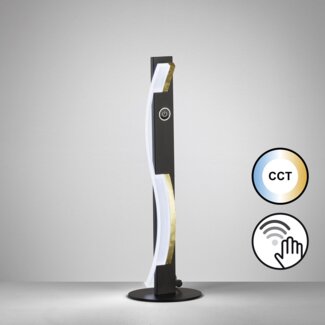 Fischer & Honsel 50702 LED Tischleuchte Bridge sandschwarz goldfarben CCT steuerbar