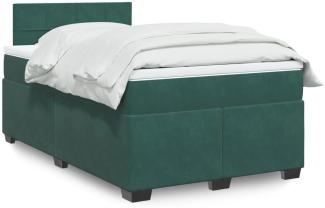 vidaXL Boxspringbett mit Matratze Dunkelgrün 120x190 cm Samt 3288561