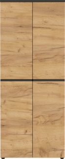 Aktenschrank Büro Stauraum ca. 80 x 197 x 40 cm LISSABON Graphit Grau / Navarra Eiche Nb.