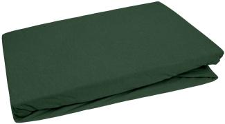 Bettwaesche-mit-Stil Jersey Spannbettlaken tannengrün 140 – 160 x200cm Höhe bis 30cm