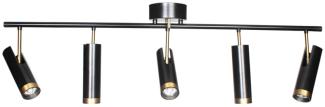 By Rydéns 4201610-4002 Puls Bar Spotlight 5-flammig schwarz matt gold 110cm