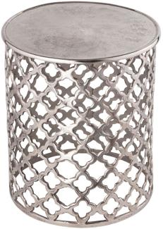 Metall Beistelltisch ø 40 x 45 cm rund Kairo Aluminium Orientalisch silber