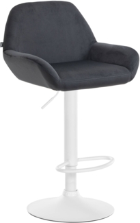 DELUKE® Barhocker DUBLIN - Schwarz, Samt, Weiß Barhocker mit Lehne Barstuhl Tresenhocker Tresenstuhl Kneipenhocker Kneipenstuhl
