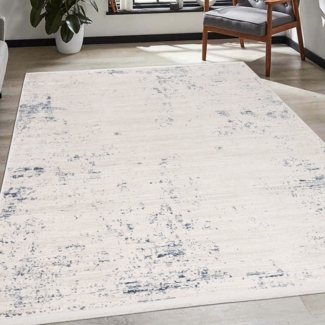 TeppichHome24 Teppich Glänzender Wohnzimmer Teppich in blau-weiß, rechteckig