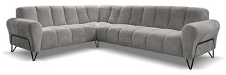Beautysofa Ecksofa mit Metallbeine in schwarzer VOLARE L, mit höchstem Sitzkomfort, ohne Schlaffunktion