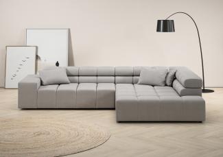 INOSIGN Ecksofa Ancona incl. Kopfteilverstellung, Zierkissen Breite 319cm, L-Form, wahlweise motorische Sitztiefenverstellung, auch in Cord + Easy Care