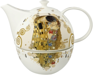 Goebel / Gustav Klimt - Der Kuss,Teekanne mit Stövchen,Klimt - Kuss,24,5cm x 16,0cm x 19,0cm / Fine Bone China / 24,5cm x 16,0cm x 19,0cm