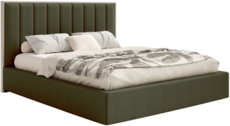 Selsey 'Togents' Polsterbett 180x200 mit Chenillebezug und Bettkasten, Dunkelgrün