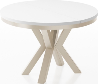 WFL GROUP Esstisch Clara Cashmere (erhältlich in zwei Größen – 100/120 cm, ausziehbar auf 180/200 cm), platzsparender Industrial Tisch in Holzoptik für Wohnzimmer oder Küche