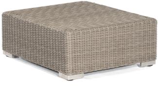 Sonnenpartner Lounge-Hocker Residence Alu/Polyrattan stone-grey mit Kissen Sitzhocker