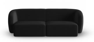 Micadoni Modulares Sofa Shane 2-Sitzer Samtstoff Schwarz