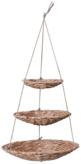 VIVANNO Hängekorb Wasserhyazinthe MOBILE, Natur Geflochten 43x43x90 cm