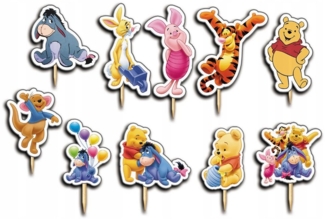 Festivalartikel Tortenstecker WINNIE PUUH Topper Set 10 Stk Geburstag Torten Deko Kuchen Junge