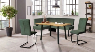 Home affaire Eckbankgruppe Oliver, (Set, 4-tlg, 4-tlg), Eckbank mit Wellenunterfederung im Sitz, Tisch Massiv Eiche