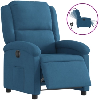 vidaXL Relaxsessel Elektrisch Blau Samt 3204288