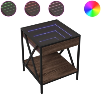 vidaXL Couchtisch mit Infinity-LED Braun Eichen-Optik 40x40x49 cm 847696