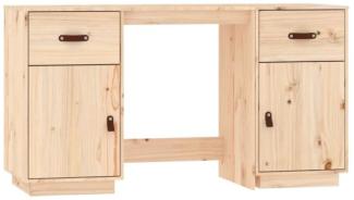 vidaXL Schreibtisch mit Schränken 135x50x75 cm Massivholz Kiefer 3107844