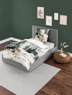 BIERBAUM Bettwäsche 5304, Mako-Satin, 2 teilig, Mako-Satin, 100 % Baumwolle, pflegeleicht, Digitaldruck