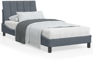 vidaXL Bettgestell ohne Matratze "Hanko" Dunkelgrau 90x190 cm Samt 3207820