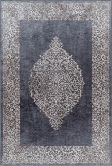 Waschbarer Teppich Federico Läufer - 80x250 cm - Schwarz